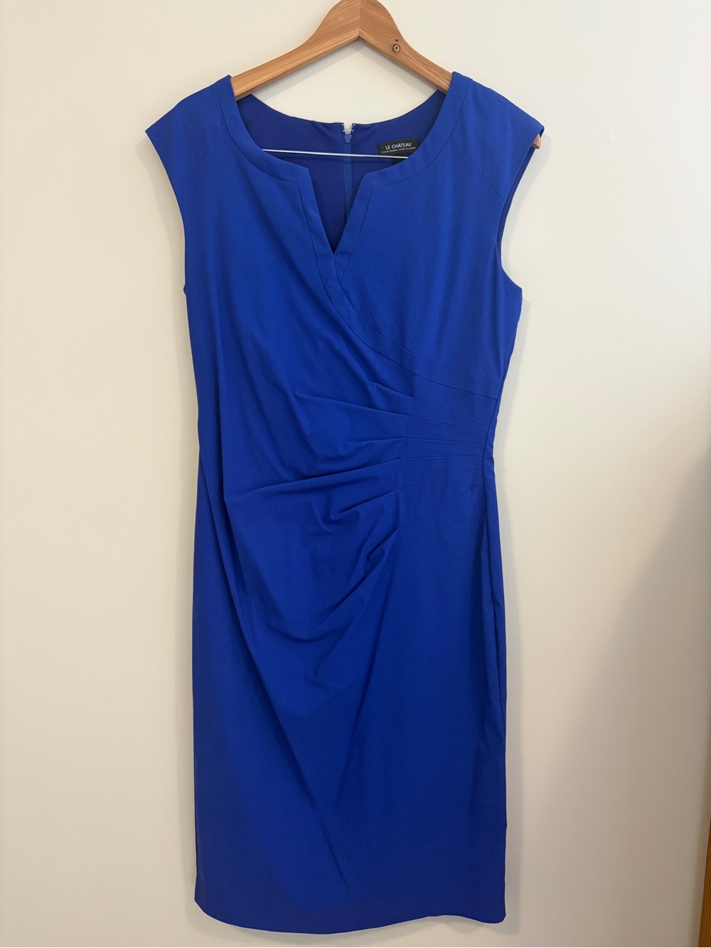 le chateau Cobalt Blue Midi Sheath Dress